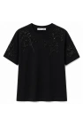Çiçek Desenli Payet İşlemeli T-Shirt