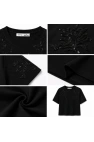 Çiçek Desenli Payet İşlemeli T-Shirt