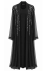 Coral Omuz Taş Çakımlı Abaya