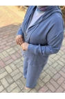 Fermuarlı Kapüşonlu Denim İkili Takım