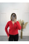 Fine Çift Fermuarlı Triko Hırka