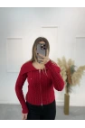 Heliz Fermuarlı Örgülü Hırka