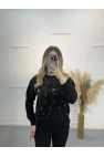 Klara Etnik Taş Detaylı Sweatshirt