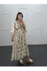 Kuş Gözlü Baskılı Elbise