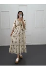 Kuş Gözlü Baskılı Elbise