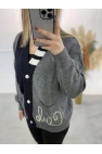 Layd Clap Taşlı Triko Hırka