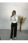 Maniys Önü Çımalı Pensli Bol Paça Pantolon