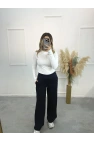 Maniys Önü Çımalı Pensli Bol Paça Pantolon