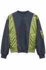 Mix Kumaş Fermuarlı Sweatshirt