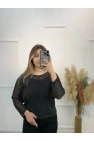 Mizk File Detaylı Simli Bluz