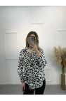 Newwa Pamuk Saten Leopar Gömlek