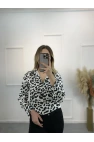Newwa Pamuk Saten Leopar Gömlek