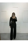 Nus Gold Düğme Detaylı Blazer İkili Takım