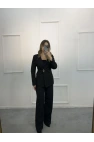 Nus Gold Düğme Detaylı Blazer İkili Takım