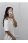 Omuzları Yıldız Taşlı Modal Elbise