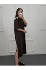 Omuzları Yıldız Taşlı Modal Elbise