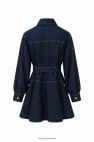 Orjinal Model Taba Dikiş Kemerli Jean Elbise