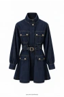 Orjinal Model Taba Dikiş Kemerli Jean Elbise