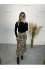 Pian Leopar Desen Saten Etek