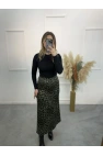 Pian Leopar Desen Saten Etek