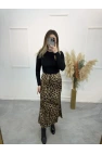 Pian Leopar Desen Saten Etek
