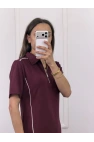 Polo Yaka Fermuarlı Şerit Detaylı Elbise