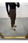 Profit Likralı Yan Leopar Taşlı Mom Jean