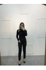 Profit Likralı Yan Leopar Taşlı Mom Jean