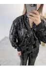 Ribana Detaylı Astarlı Payet Bomber Ceket
