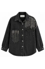 Serpme Çapraz Taşlı Denim Ceket