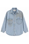 Serpme Çapraz Taşlı Denim Ceket