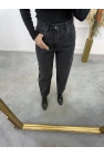 Skater Taşlı Likrasız Mom Jean
