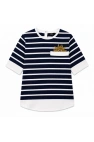 Taş Baskılı Sırt Poplin Garnili  T-Shirt