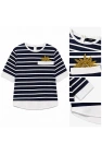 Taş Baskılı Sırt Poplin Garnili  T-Shirt