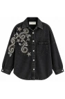 Taş İşlemeli Denim Ceket