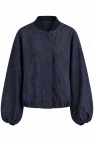Taşlı Denim Bomber Ceket