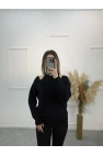V Yaka İçi Atletli Triko Bluz