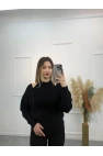 V Yaka İçi Atletli Triko Bluz