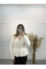 Wamble Gold Düğmeli Pileli Hırka