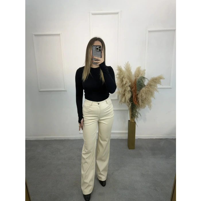 Zra Palazzo Kesim Deri Pantolon