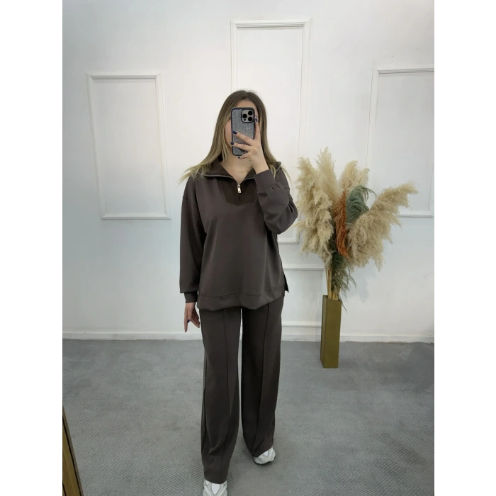 Fitilli Triko Detaylı Modal İikil Takım