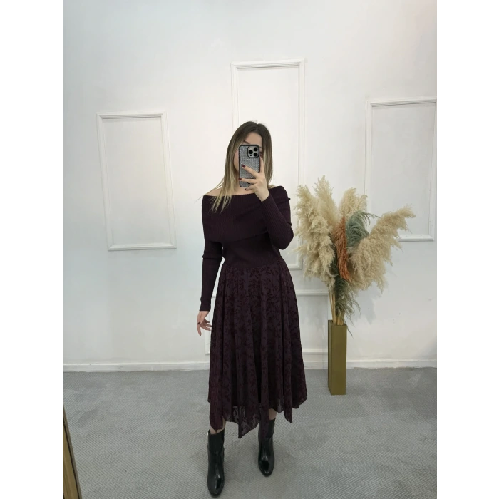 Zirov Dal Desenli Asimetrik Etek