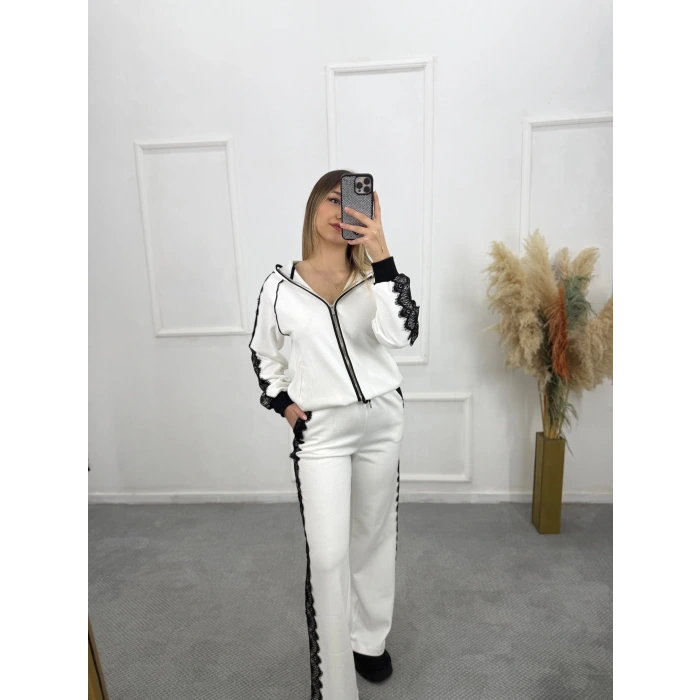 Leom Dantel Şeritli İkili Takım