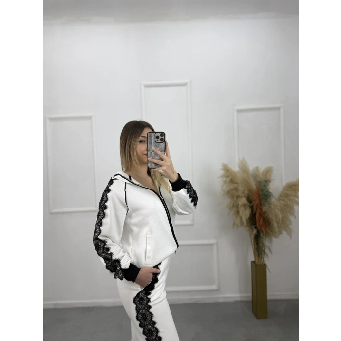 Leom Dantel Şeritli İkili Takım