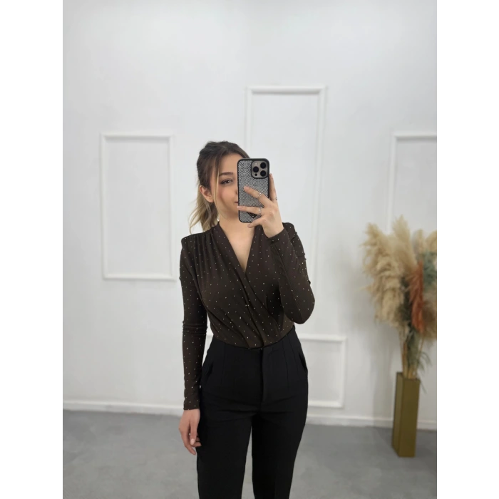 Zra Bodysuit Taşlı Bluz