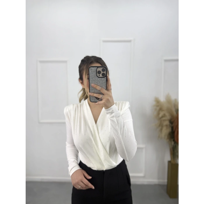 Zra Bodysuit Taşlı Bluz