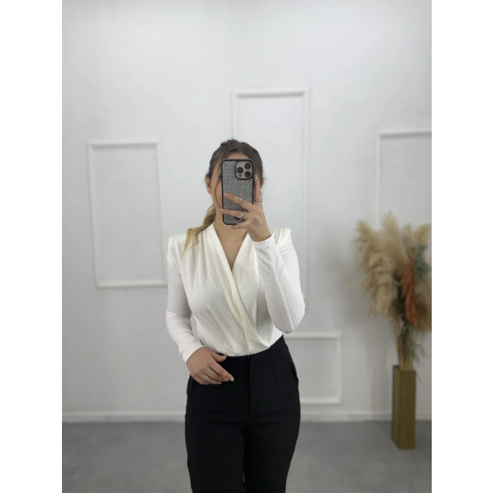 Zra Bodysuit Taşlı Bluz