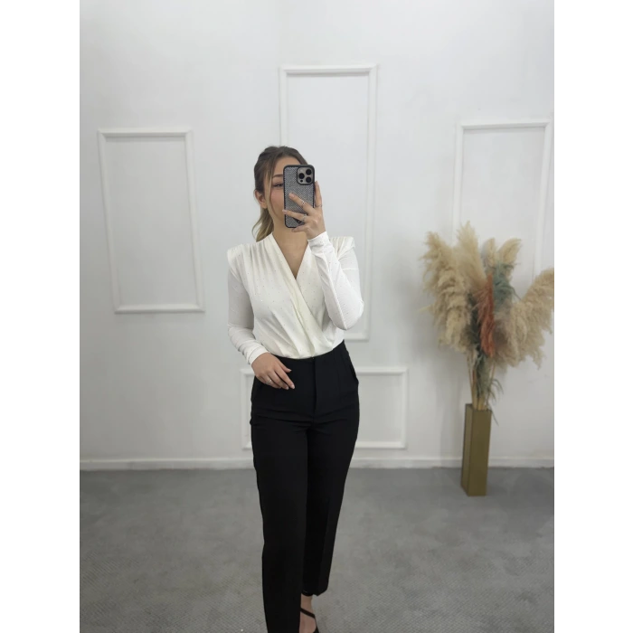 Zra Bodysuit Taşlı Bluz
