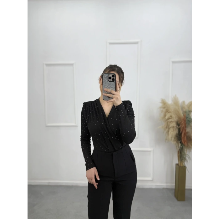 Zra Bodysuit Taşlı Bluz
