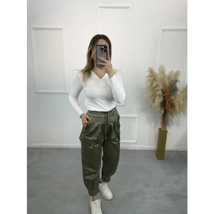 Jirble Pileli Preimum Saten Pantolon